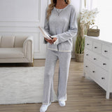 Dili Casual Simple Style Straight Through Pants Solid Long-Sleeved Women's Suit Women's Clothing 2025 Spring And Summer