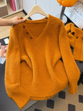 The Atmosphere Is Lazy And The Hair Of The Seaweed Cashmere Sweater Women 2025 Autumn And Winter New Large-Size Fat Mm With Scarf