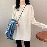 High-Quality Deyin White Bottoming Shirt Women's Autumn And Winter Wearing A Velvet T-Shirt With Long-Sleeved Top