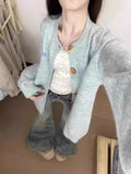 Soft Sweet Sweater Cardigan Jacket Women Autumn 2025 New Super-Good Looking Loose Lazy Knitted Shirt Top