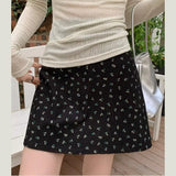 Korean Version Of Sweet And Niche Retro Small Floral Half-Dress Woman 2026 New Lined A Word High-Rise Thin Short Skirt