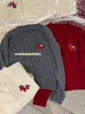 Station 2025 Autumn And Winter New Round-Neck Embroidered Pony Double Door Flax Soft Knitted Cardigans Women's Tide