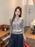 White Half-Neck Embroidered Long-Sleeved Knitted Shirt With Women 2026 Autumn And Winter New Design Sense Thin Bottom Top