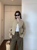Vintage Fashion Jacket Women's Spring 2026 New Baseball Suit Loose Thin Buckle Minimal Coat