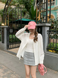 Korean Pure-Style White Collar Long-Sleeved Shirt Women's Spring And Summer New Loose Fashion Casual Sun Protection Top