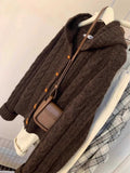 Millard Horn Buckle Hooded Cardigan Sweater Women Autumn And Winter Gentle Ja Sycafang Knit Coat Soft Glutinous Outside Put On