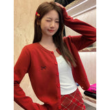Long-Sleeved Knitted Jersey Outside Embroidered Bow Repair Slim Autumn New Women's Beautiful Coat Small Top