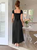 Dili Elegant Temperament Short Sleeve Shoulder Dress Dress Women's Dress 2025 Spring And Summer