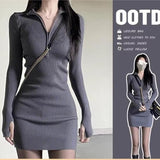Pure Desire 2025 New Deli Hottie Dress Sister Long-Sleeved Autumn And Winter Girl Decoration Ass Tight Skirt
