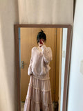 Korean Atmosphere Feeling Early Autumn Coat V Tie With Knitted Women's New Gentle Sweet Wind Sweater Put On Clothes