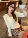 Knitted Shirt V-Neck Set Bottom Women 2026 Autumn And Winter New Body Sweater Long Sleeves Plus Thick Warm Top