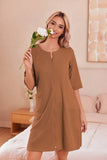 Lady Pajamas Waffle Five-Sleeves Before Zipper Homewear Casual Pajamas Girl