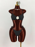 New INS Body-Repair Sexy Strap Flower Dot Waistcoat Hot Bikini Suit Woman