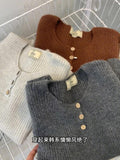 Simple Round Collar Knitted Vest Women 2025 Spring And Autumn New Temperament Can Be Folded Through The Shoulder Sweater Vest Outside