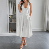 Dili Elegant Evening Dress Hanging Neck Collar Dress Dress Dress Women's Dress 2025 Spring And Summer