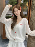 White Thin Letter-Print Knitted Jersey Women's 2026 Summer New Niche Design Feel Beautiful Top