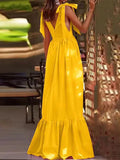 Spring And Summer New Deep V-Neck Sexy Bare Back Strap Sling Dress Dress Dress Dress