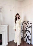 Royal Sister Unique Beauty V-Neck Purple Body-Beauty Fishtail Huge Look Long-Sleeved Dress Autumn 2025